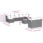 vidaXL Set canapele de grădină cu perne, 10 piese, negru, poliratan