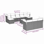 vidaXL Set canapele de grădină cu perne, 11 piese, gri, poliratan vidaXL Set canapele de grădină cu perne, 11 piese, gri, poliratan