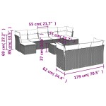 vidaXL Set canapele de grădină cu perne, 11 piese, maro, poliratan vidaXL Set canapele de grădină cu perne, 11 piese, maro, poliratan