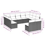 vidaXL Set canapele de grădină cu perne, 11 piese, bej, poliratan