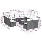 vidaXL Set canapea de grădină cu perne, 12 piese, gri, poliratan vidaXL Set canapea de grădină cu perne, 12 piese, gri, poliratan
