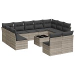 vidaXL Set canapele de grădină cu perne, 12piese gri deschis poliratan vidaXL Set canapele de grădină cu perne, 12piese gri deschis poliratan