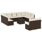 vidaXL Set canapele de grădină cu perne, 12 piese, maro, poliratan vidaXL Set canapele de grădină cu perne, 12 piese, maro, poliratan
