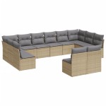 vidaXL Set canapele de grădină cu perne, 12 piese, bej, poliratan vidaXL Set canapele de grădină cu perne, 12 piese, bej, poliratan