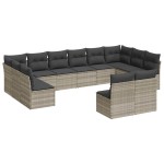 vidaXL Set canapele de grădină cu perne, 12piese gri deschis poliratan vidaXL Set canapele de grădină cu perne, 12piese gri deschis poliratan