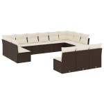 vidaXL Set canapele de grădină cu perne, 13 piese, maro, poliratan vidaXL Set canapele de grădină cu perne, 13 piese, maro, poliratan