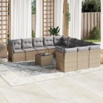 vidaXL Set canapele de grădină cu perne, 12 piese, bej, poliratan vidaXL Set canapele de grădină cu perne, 12 piese, bej, poliratan