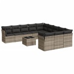 vidaXL Set canapele de grădină cu perne, 12piese gri deschis poliratan vidaXL Set canapele de grădină cu perne, 12piese gri deschis poliratan