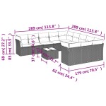 vidaXL Set canapele de grădină cu perne, 12piese gri deschis poliratan vidaXL Set canapele de grădină cu perne, 12piese gri deschis poliratan