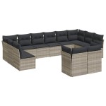 vidaXL Set canapele de grădină cu perne, 12piese gri deschis poliratan vidaXL Set canapele de grădină cu perne, 12piese gri deschis poliratan