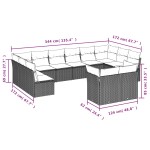 vidaXL Set canapele de grădină cu perne, 12 piese, maro, poliratan vidaXL Set canapele de grădină cu perne, 12 piese, maro, poliratan