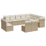vidaXL Set canapele de grădină cu perne, 12 piese, bej, poliratan vidaXL Set canapele de grădină cu perne, 12 piese, bej, poliratan