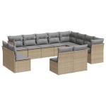 vidaXL Set canapele de grădină cu perne, 12 piese, bej, poliratan vidaXL Set canapele de grădină cu perne, 12 piese, bej, poliratan