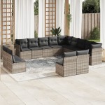 vidaXL Set canapele de grădină cu perne, 13piese gri deschis poliratan vidaXL Set canapele de grădină cu perne, 13piese gri deschis poliratan