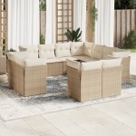 vidaXL Set canapele de grădină cu perne, 11 piese, bej, poliratan vidaXL Set canapele de grădină cu perne, 11 piese, bej, poliratan