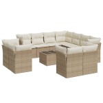 vidaXL Set canapele de grădină cu perne, 12 piese, bej, poliratan vidaXL Set canapele de grădină cu perne, 12 piese, bej, poliratan