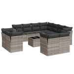 vidaXL Set canapele de grădină cu perne, 12piese gri deschis poliratan vidaXL Set canapele de grădină cu perne, 12piese gri deschis poliratan