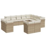 vidaXL Set canapele de grădină cu perne, 12 piese, bej, poliratan vidaXL Set canapele de grădină cu perne, 12 piese, bej, poliratan