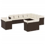 vidaXL Set canapele de grădină cu perne, 12 piese, maro, poliratan vidaXL Set canapele de grădină cu perne, 12 piese, maro, poliratan