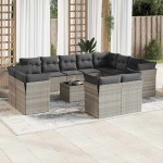 vidaXL Set canapele de grădină cu perne, 13piese gri deschis poliratan vidaXL Set canapele de grădină cu perne, 13piese gri deschis poliratan