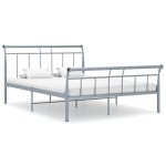 vidaXL Cadru de pat fără saltea, gri, 140 x 200 cm, metal vidaXL Cadru de pat fără saltea, gri, 140 x 200 cm, metal