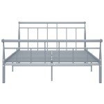 vidaXL Cadru de pat fără saltea, gri, 140 x 200 cm, metal vidaXL Cadru de pat fără saltea, gri, 140 x 200 cm, metal