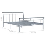 vidaXL Cadru de pat fără saltea, gri, 140 x 200 cm, metal vidaXL Cadru de pat fără saltea, gri, 140 x 200 cm, metal