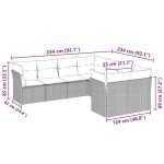 vidaXL Set mobilier de grădină cu perne, 8 piese gri deschis poliratan
