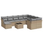 vidaXL Set canapele de grădină cu perne, 11 piese, bej, poliratan vidaXL Set canapele de grădină cu perne, 11 piese, bej, poliratan