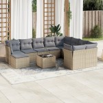 vidaXL Set canapele de grădină cu perne, 11 piese, bej, poliratan vidaXL Set canapele de grădină cu perne, 11 piese, bej, poliratan