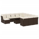 vidaXL Set canapele de grădină cu perne, 13 piese, maro, poliratan vidaXL Set canapele de grădină cu perne, 13 piese, maro, poliratan