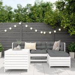 vidaXL Set canapea de grădină, 5 piese, alb, lemn masiv de pin