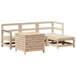 vidaXL Set canapea de grădină, 5 piese, lemn masiv de pin