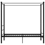 vidaXL Cadru de pat cu baldachin, negru, 90x200 cm, metal
