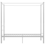 vidaXL Cadru de pat cu baldachin, alb, 90x200 cm, metal