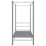 vidaXL Cadru de pat cu baldachin, gri, 90x200 cm, metal
