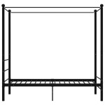 vidaXL Cadru de pat cu baldachin, negru, 100x200 cm, metal