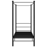 vidaXL Cadru de pat cu baldachin, negru, 100x200 cm, metal