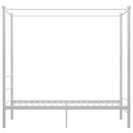 vidaXL Cadru de pat cu baldachin, alb, 100x200 cm, metal