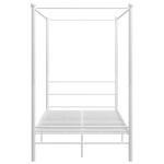 vidaXL Cadru de pat cu baldachin, alb, 120x200 cm, metal