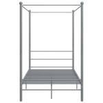 vidaXL Cadru de pat cu baldachin, gri, 120x200 cm, metal