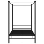 vidaXL Cadru de pat cu baldachin, negru, 140x200 cm, metal
