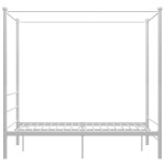 vidaXL Cadru de pat cu baldachin, alb, 140x200 cm, metal