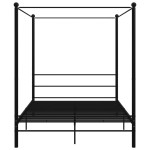 vidaXL Cadru de pat cu baldachin, negru, 160x200 cm, metal