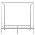 vidaXL Cadru de pat cu baldachin, alb, 160x200 cm, metal