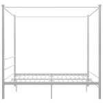 vidaXL Cadru de pat cu baldachin, alb, 180x200 cm, metal