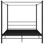 vidaXL Cadru de pat cu baldachin, negru, 200x200 cm, metal