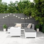 vidaXL Set canapea de grădină, 6 piese, alb, lemn masiv pin