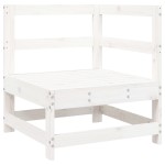 vidaXL Set canapea de grădină, 6 piese, alb, lemn masiv pin