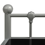 vidaXL Noptieră, gri și negru, 45x34,5x60,5 cm, metal și sticlă